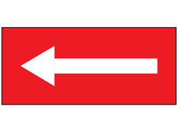 Red and White Arrow Logo - Safety and floor direction tapes, white arrow on red. AT1003