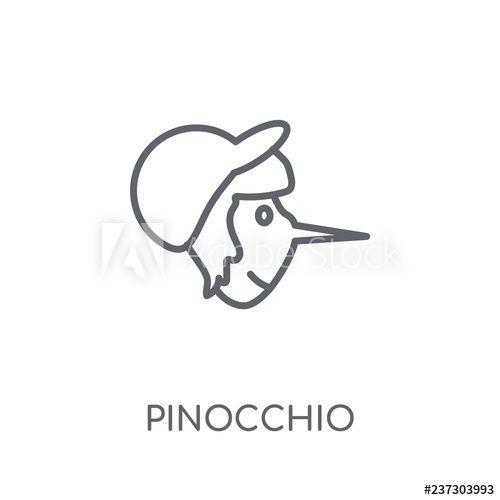 Pinocchio Logo - Pinocchio linear icon. Modern outline Pinocchio logo concept on ...