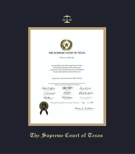 Texas Supreme Court Logo - Custom Diploma Frames & Certificate Frames - Framing Success ...