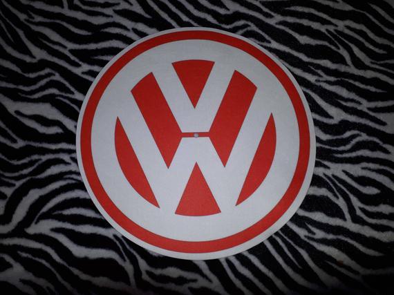 VW Logo - VW LOGO Slipmat.Red Turntable Record Player Slipmat
