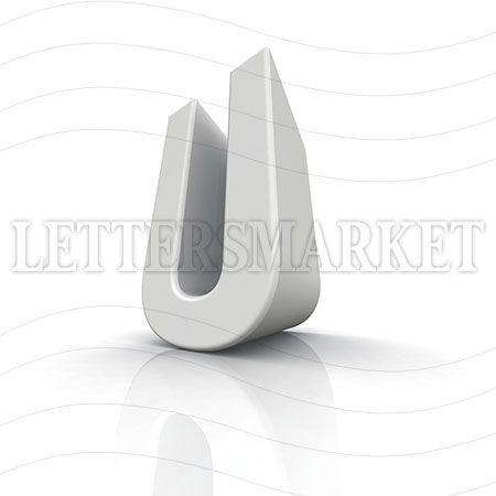 Big Letter U Logo - LettersMarket big gray Letter U isolated on a white background