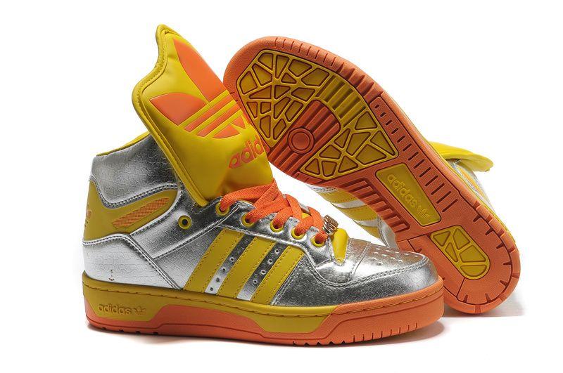 Silver and Yellow Logo - Cost-effective Adidas Originals Jeremy Scott Metro Attitude Logo Hi ...