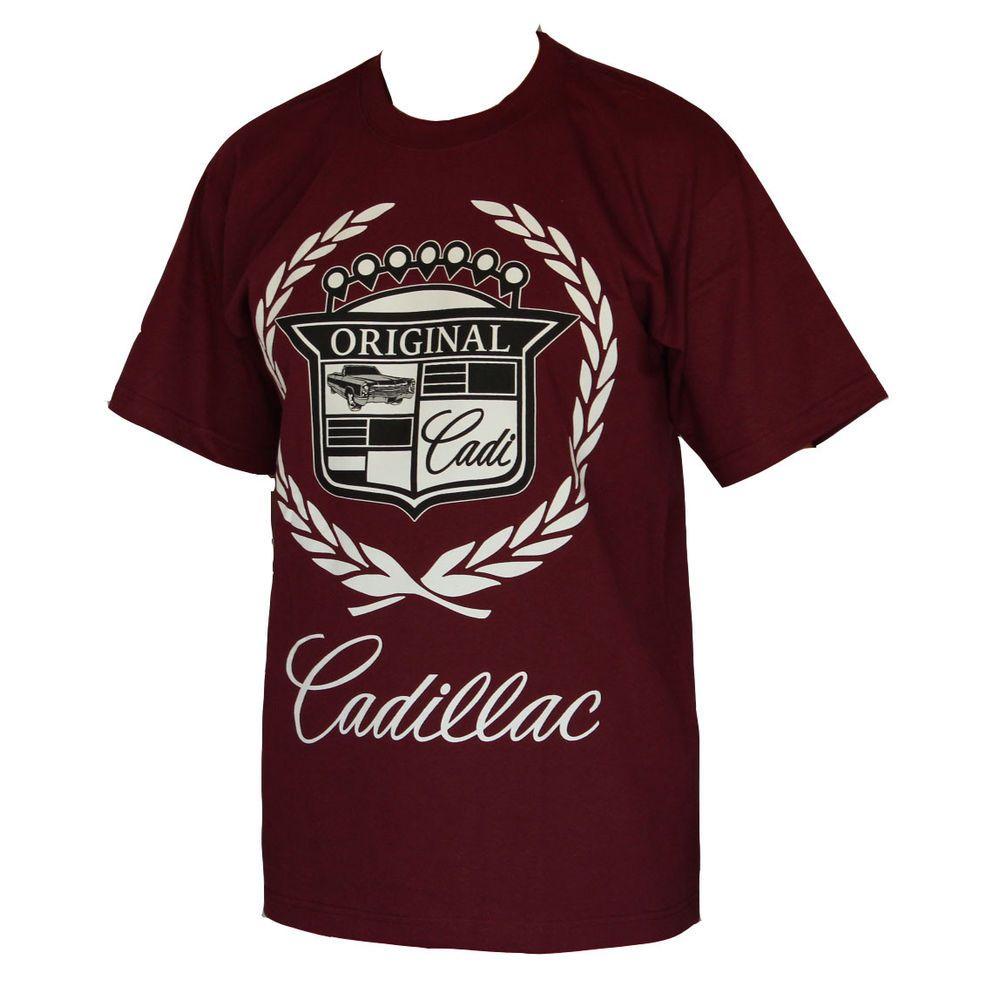 Original Cadillac Logo - ORIGINAL Cadillac Logo Men's T-Shirt Burgundy | eBay