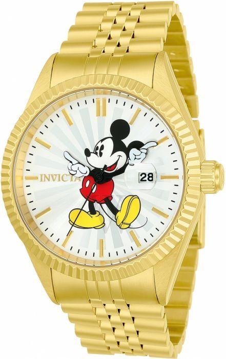 Silver and Yellow Logo - Men's Disney Limited Edition Yellow Gold-plated Stainless Steel ...