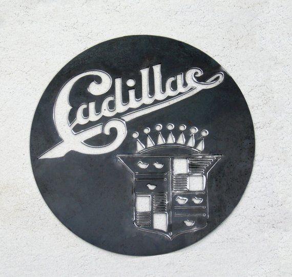 Original Cadillac Logo - Original Cadillac Motors Logo Steel Sign Garage Art Nouveau Style ...