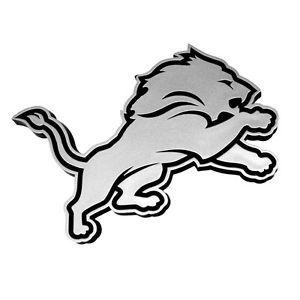 Silver Lions Football Logo - DETROIT LIONS CAR AUTO 3-D CHROME SILVER TEAM LOGO EMBLEM NFL ...