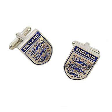 Silver Lions Football Logo - England 3 Lions Football Badge Cufflinks: Amazon.co.uk: Clothing