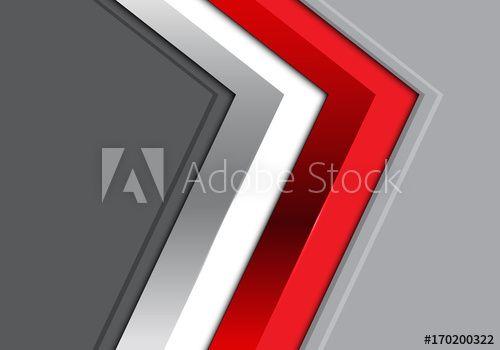 Red and White Arrow Logo - Abstract red white arrow on gray design modern futuristic background ...