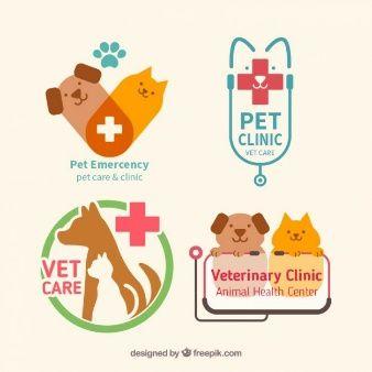 Red Cross Animals Logo - Pet clinic flat logos pack | Free Vector Images | Pinterest | Pet ...