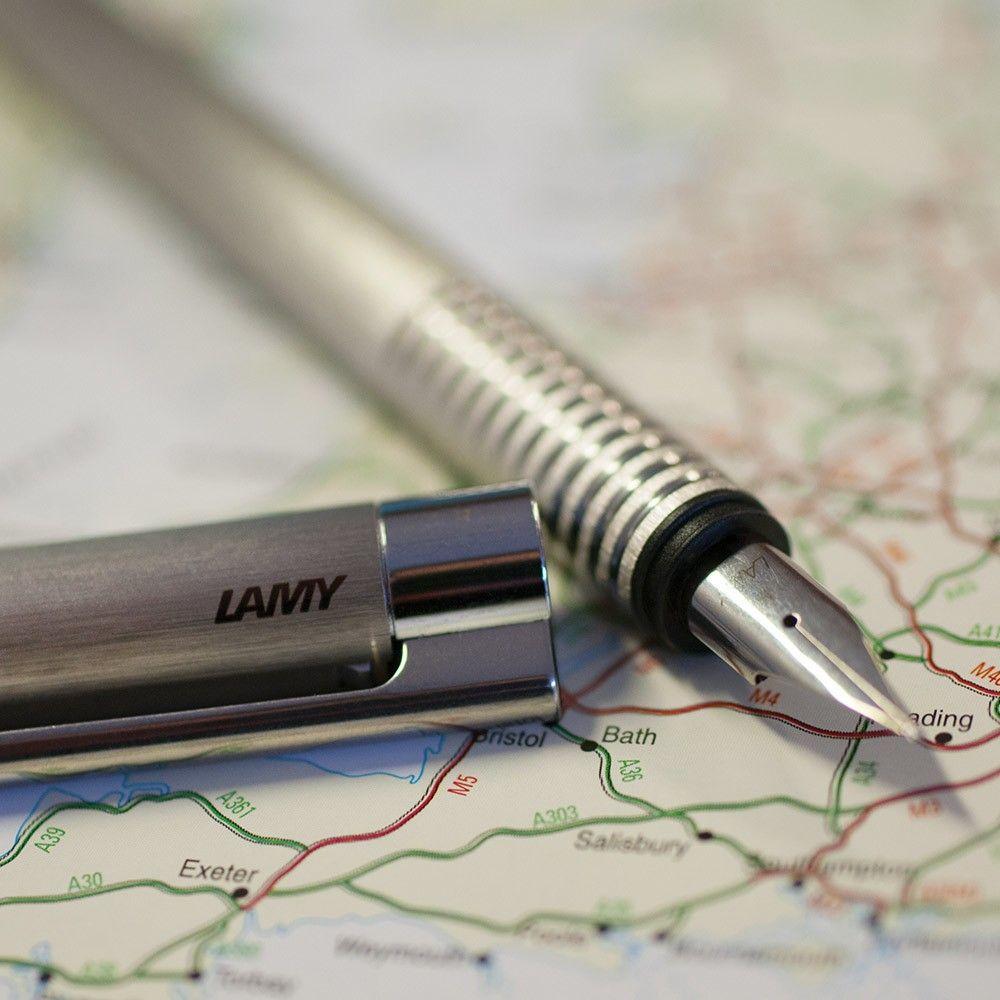 Lamy Logo - Lamy Logo brushed steel fountain pen | Bureau Direct