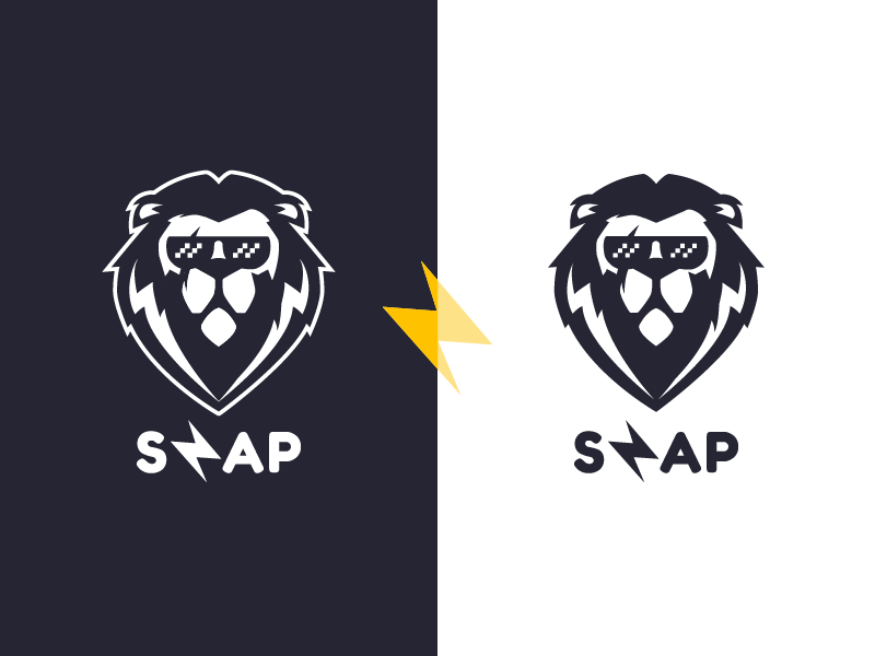 Lion King Savage Logo - Logo SNAP Lion black and white