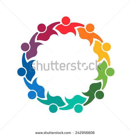 Multi Colored Hands Logo - Stock Image similar to ID 116073175 symbol. multicolored