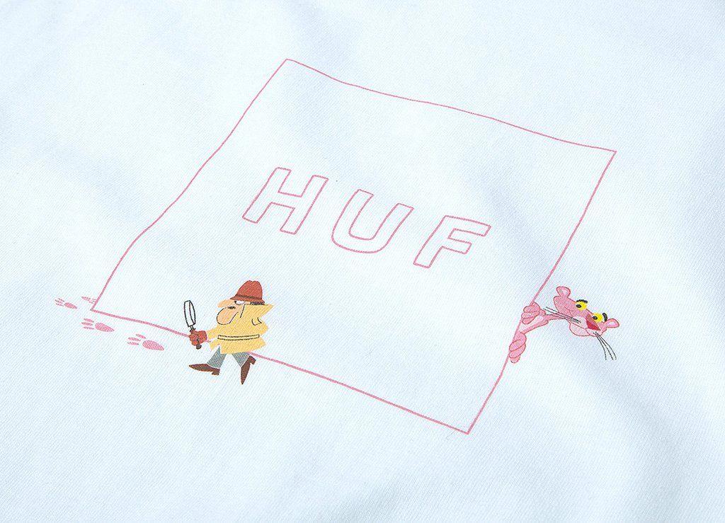 White X Blue Box Logo - HUF | HUF x Pink Panther Box Logo T Shirt White at The Chimp Store