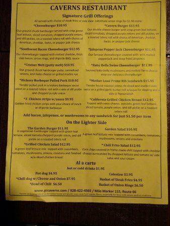 Grand Canyon Caverns Grotto Logo - Menu - Picture of Grand Canyon Caverns Restaurant, Peach Springs ...