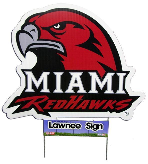 RedHawks Hockey Logo - Miami RedHawks Lawn Sign. Perfect for parents to show where their ...