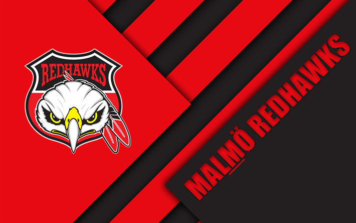 RedHawks Hockey Logo - Download wallpapers Malmö Redhawks, 4k, SHL, logo, material design ...