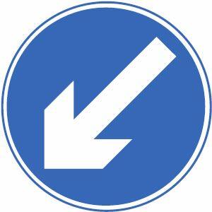 Left Right Arrow Blue Red Logo - Blue Road Signs – Driving Test Tips