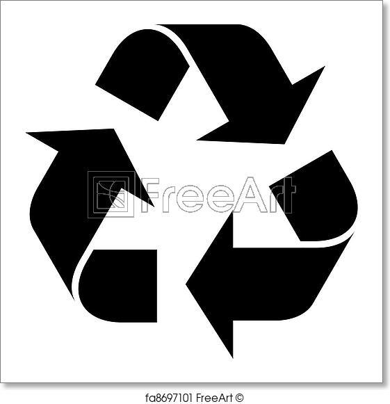 Black Recycle Logo - Free art print of Vector recycle symbol
