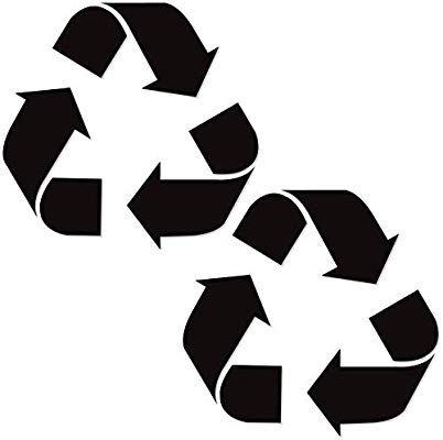 Black Recycle Logo - Vinyl Friend Recycle Symbol Sticker Decal 5in x 5in 2