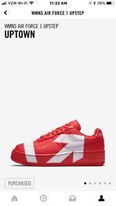 Red and White Arrow Logo - Nike Air Force 1 Upstep Uptown (Red with White Arrow) | eBay