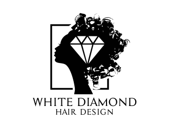 Diamond Hair Logo - White Diamond Hair Design logo design - 48HoursLogo.com