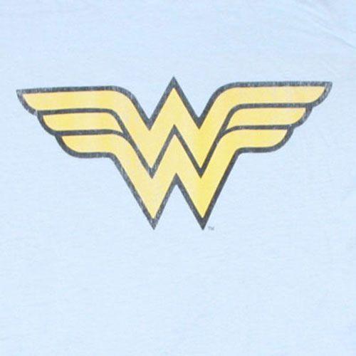 WW Logo - Wonder Woman WW Logo Juniors Light Blue Graphic T Shirt