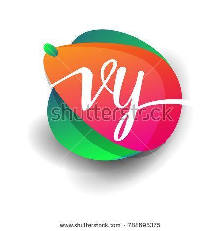 Vy Logo - Letter VY logo with colorful splash background, letter combination ...