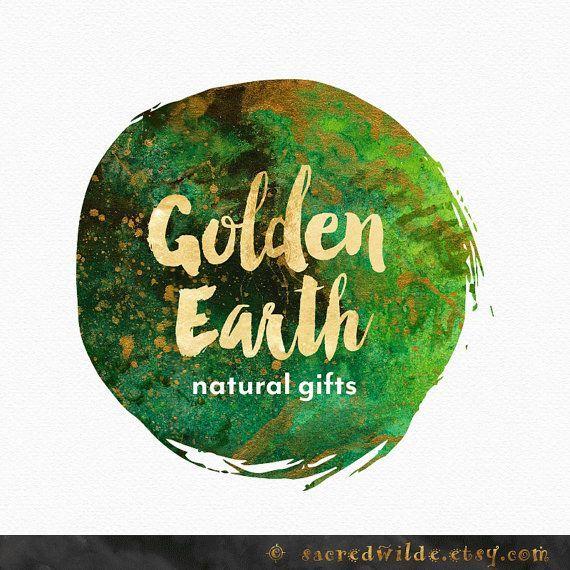 Gold and Green Logo - Green Logo Design , Green and Gold , Earthy Logo , Nature Logo ...