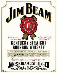 Jim Beam Logo - Jim Beam White Label Whiskey Logo Tin Sign Metal Poster MADE