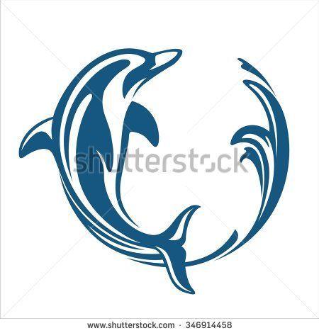 Dolphin Circle Logo - DOLPHIN CIRCLE WATER - stock vector | dolphin logo | Pinterest ...