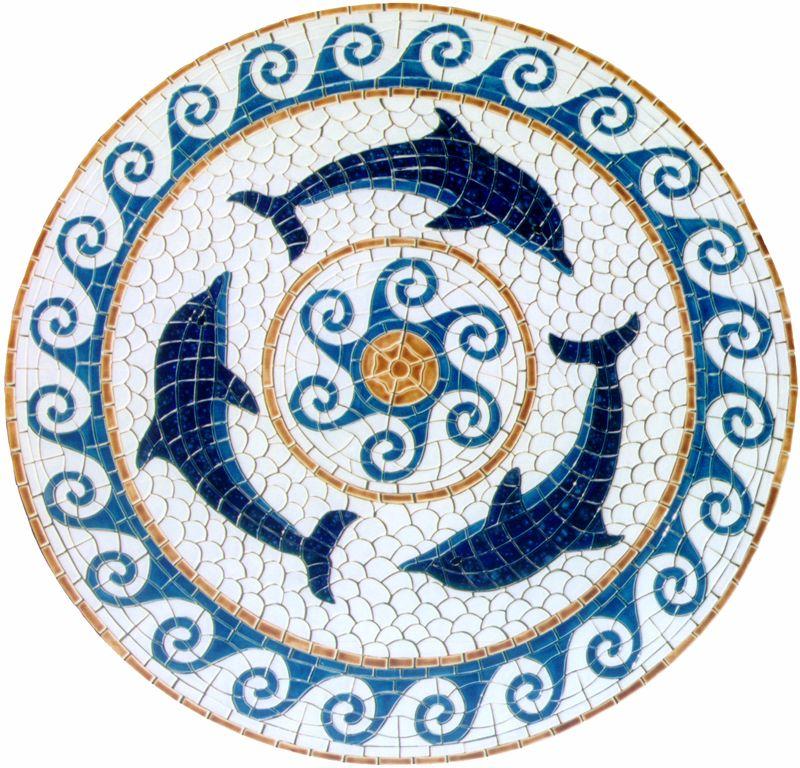 Dolphin Circle Logo - Dolphin Circle Medallion Ceramic Medallion 36