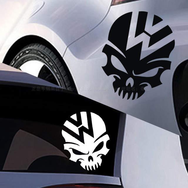 VW Bug Logo - Online Shop 2 Colors Skull LOGO car stickers For Volkswagen VW ...