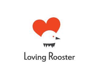 Rooster with Heart Logo - The Loving Rooster Designed by rogvaiv | BrandCrowd