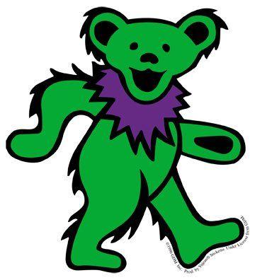 Grateful Dead Bear Logo - Amazon.com: Grateful Dead - Large Green Dancing Bear - Sticker ...