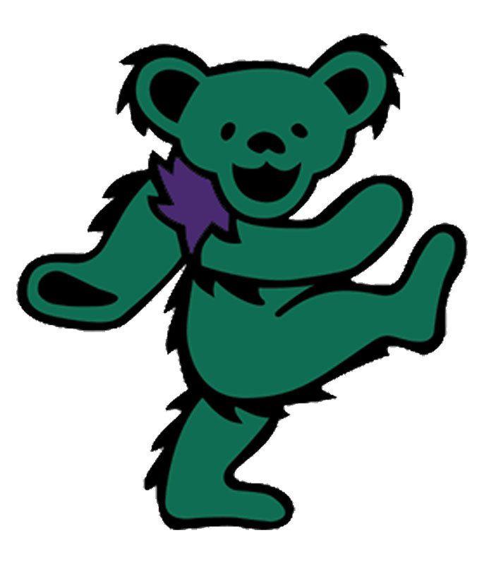 Grateful Dead Bear Logo - Grateful Dead Green Bear Diecut Sticker Liquid Blue