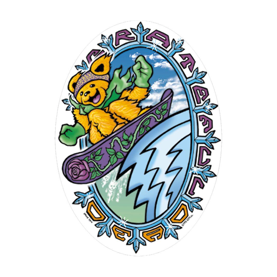 Grateful Dead Bear Logo - Grateful Dead Snowboard Bears Sticker Liquid Blue