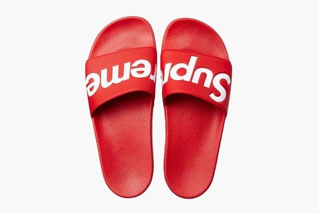 Supreme Original Logo - FREE SHIPPING Original Supreme Slippers supreme shoes Box logo ...