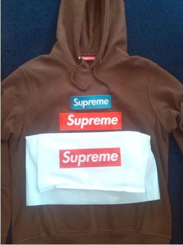 Supreme Original Logo - Genuine Supreme Box Logo Hoodie FW17 Rust L With Sticker and ...