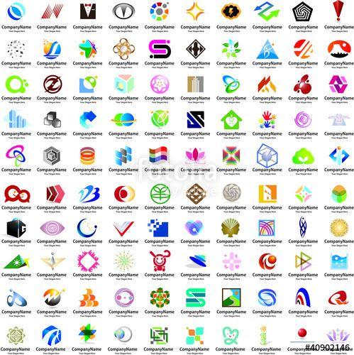 100 Pics Logo - 100 different vector logos