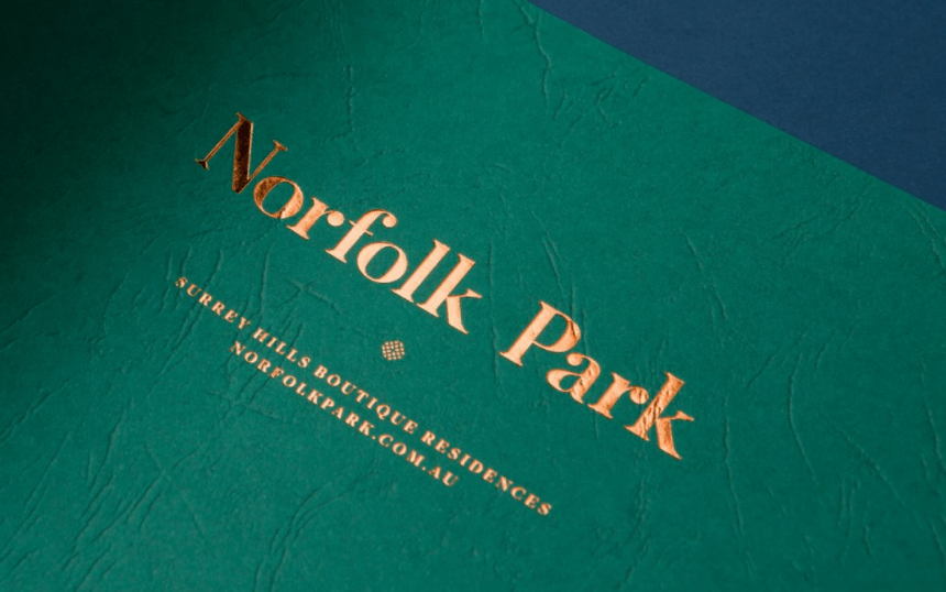 Green and Gold Logo - Love this gold embossed logo on emerald green paper. design systems