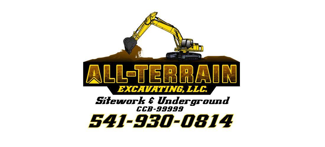 Excavating Company Logo - All Terrain Excavation Logo - The Sign Dude