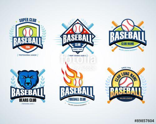 Banner Logo - Baseball sport badge logo set. Design template and some elements