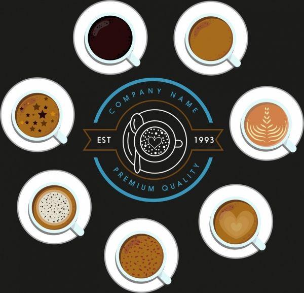 Banner Logo - Coffee advertising banner logo cups decor contrast design Free