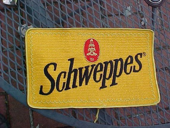 Vintage Schweppes Logo - 1960s 1970s Vintage SCHWEPPES Jacket Patch New Old Stock