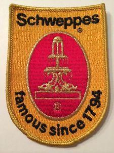 Vintage Schweppes Logo - VINTAGE & RARE Schweppes Famous Since 1794 Patch Yellow Red Shield ...