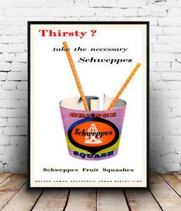 Vintage Schweppes Logo - Thirsty : Vintage Schweppes advertising, poster Reproduction poster