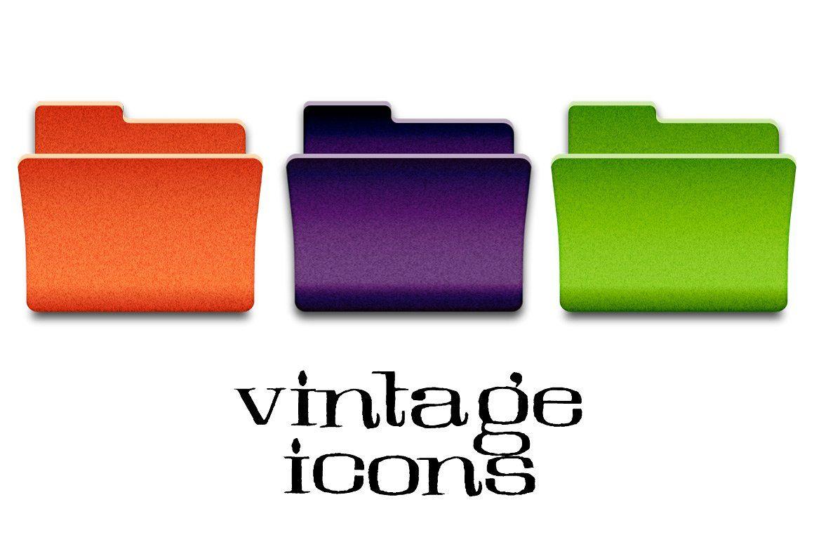 Folder Logo - Vintage Folder Icons ~ Icons ~ Creative Market