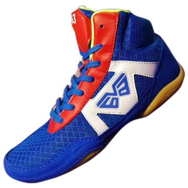 Red and Blue Wrestling Logo - 2018 new red and blue wrestling shoes children's training wrestling ...