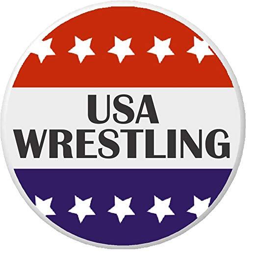 Red and Blue Wrestling Logo - USA Wrestling Red White Blue Stars 2.25 Keychain: Clothing