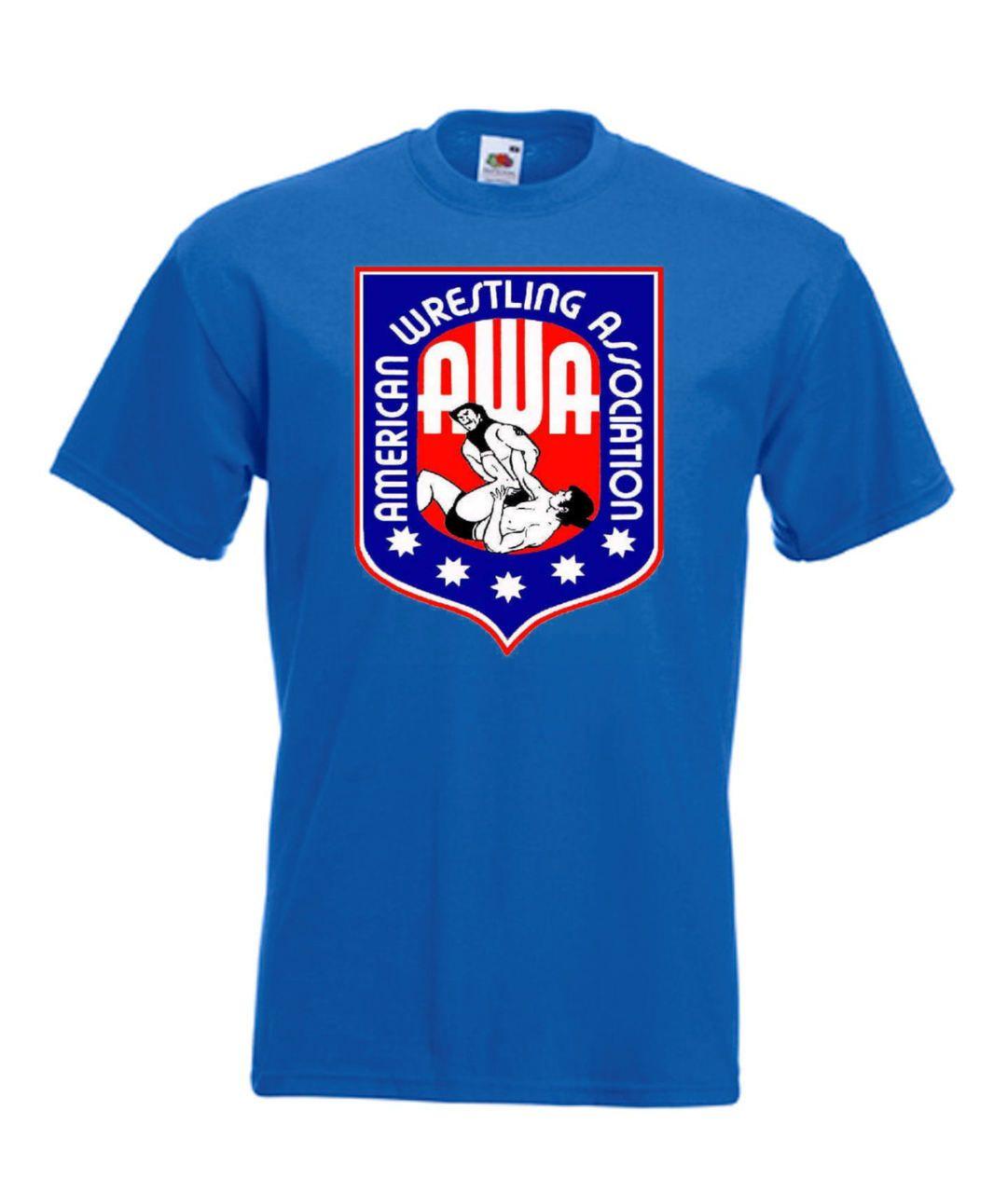 Red and Blue Wrestling Logo - AWA American Wrestling Association Wrestling T Shirt/Hoodie - Beware ...